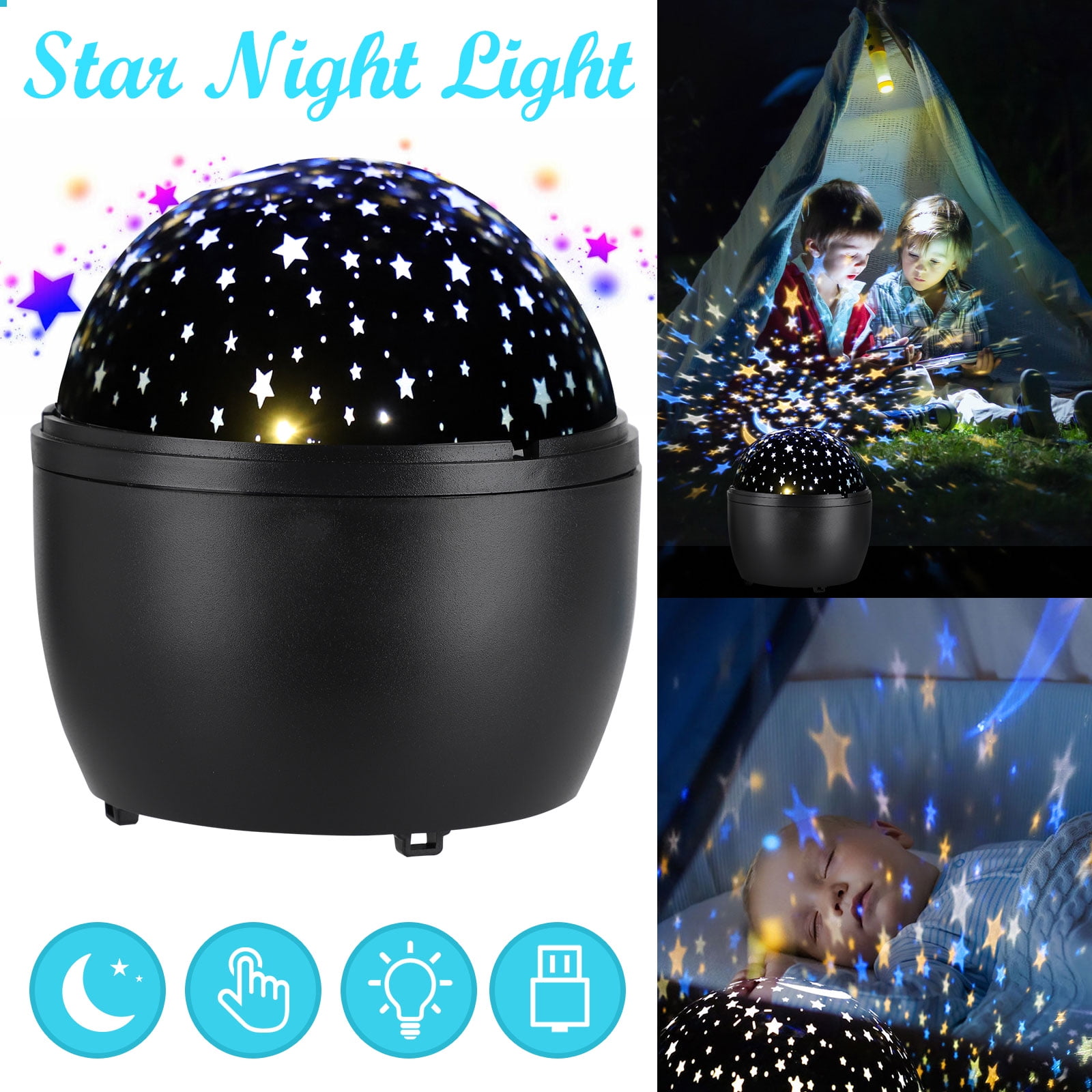 Star Projector Night Light, Baby Starry Ceiling Night Lights Rotating