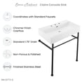 thumbnail image 5 of Claire 30" Console Sink White Basin Black Legs with 8" Widespread Holes, 5 of 6