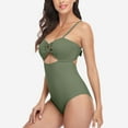 thumbnail image 3 of Alove Women Bow Monokini Soild Swimsuit 1 Piece Beach Bathing Suit, 3 of 5