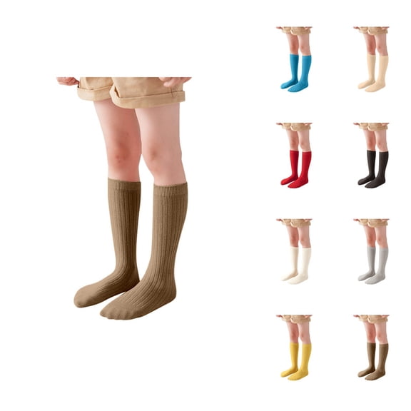 Girls Embroidered Bow Knit Slouch Socks – Korean Style Solid Calf Socks, Cozy Retro Crew Socks for School & Casual Fall Wear