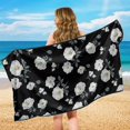 thumbnail image 6 of XYZCANDO Black Floral Lattice Car Seat Cover Protector Sweat-Absorbent for Gym Swimming Workout, Sweatproof Easy to Store Towel Cover Machine Washable, 6 of 10