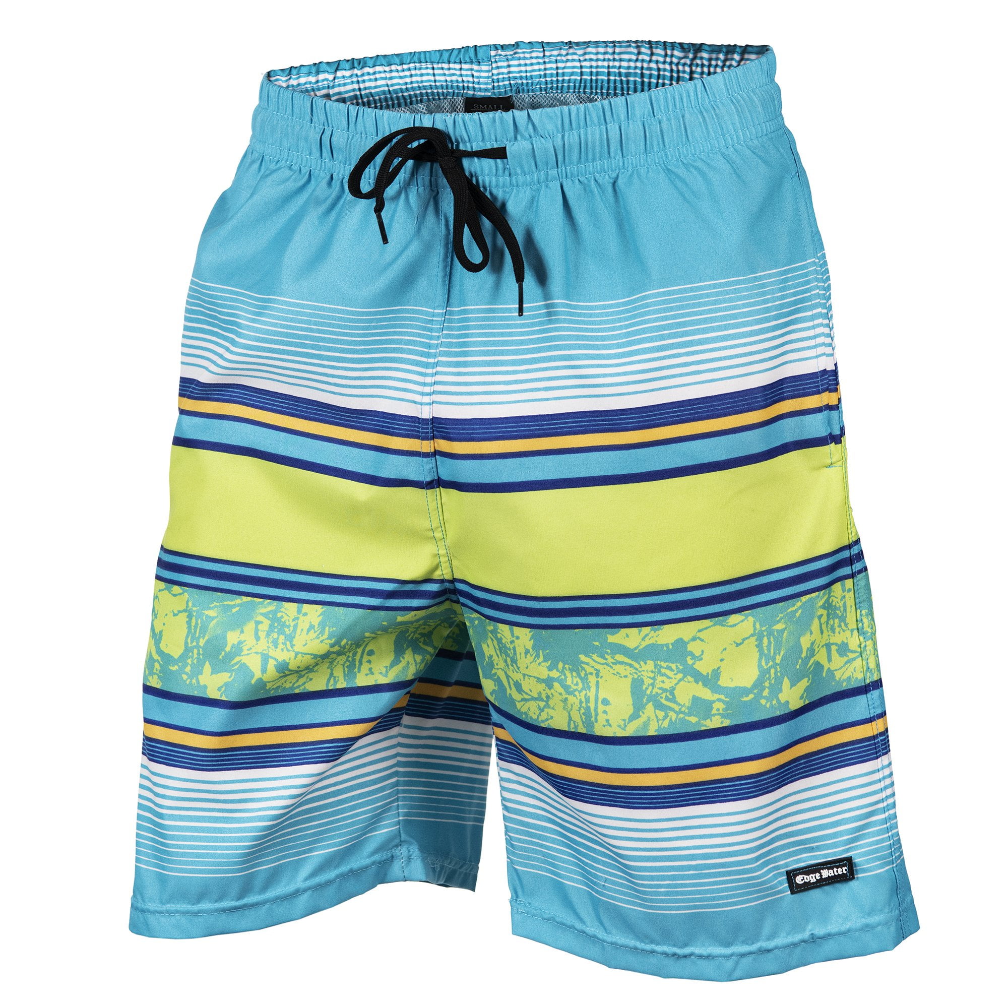 Mens Swim Trunks with Mesh Lining Pockets Colorful Rings Boys Polyester Board Shorts Swimwear
