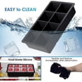 thumbnail image 5 of Ice Cube Trays, 2 Pack Food Grade Silicone Ice Cube Tray 2 Inch Square Ice Cube Mould for Whiskey, Cocktails & Wine (Black-2pcs), 5 of 5