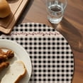 thumbnail image 3 of Country Star Plaid Round 15 Inch Placemats Set of 2, Black Retro American Farm Barn Berry HeatResistant Non Slip Place Mats for Dining Table, Wipeable Braided Kitchen Table Mats for Housewarming, 3 of 9