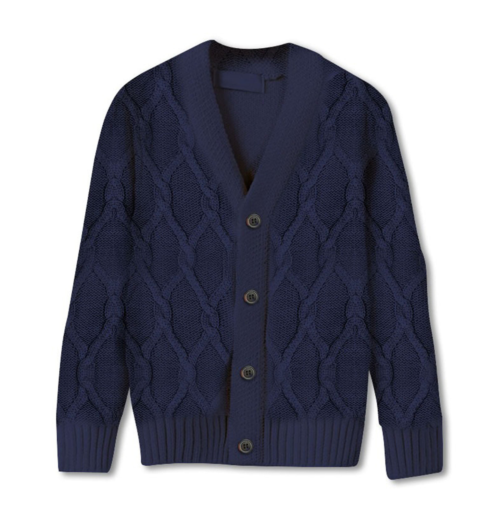 Mallimoda Boys Long Sleeve V-Neck Button Cardigan Knit Sweater Coat