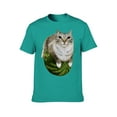 thumbnail image 3 of Cute Cat & Watermelon Print T-shirt Playful Summer Style, 3 of 9
