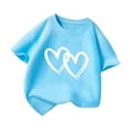 thumbnail image 1 of Plebaso T-Shirts à Imprimé Cœur pour Garçons et Filles, Col Rond, Manches Courtes Décontractées, Hauts Graphiques Mignons pour Enfants, 1 of 7