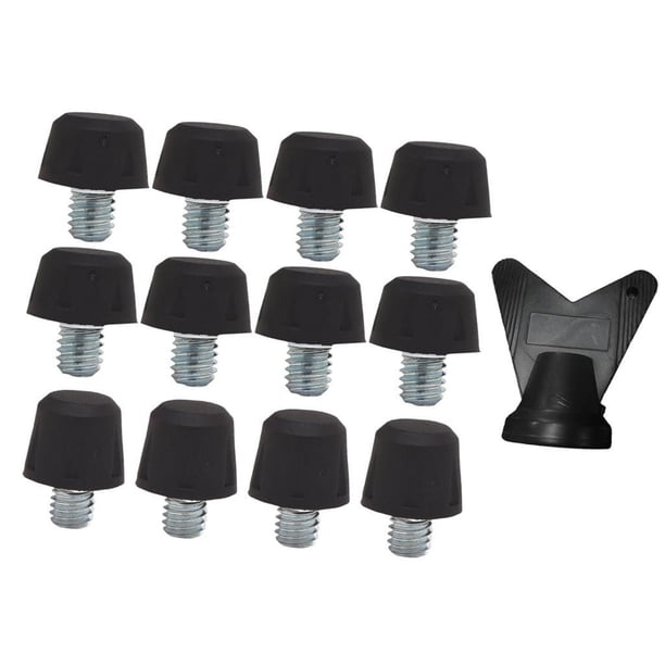 12 clavos para zapatos de fútbol con llave para jugadores profesionales. Negro