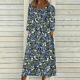 thumbnail image 2 of Floral Maxi Dress for Women Long Sleeve Casual Loose Boho Dress Fall Beach Sundress Flowy Comfy Outfit, 2 of 5