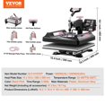thumbnail image 4 of 8 In 1 15x15 Inch Heat Press Machine With 30oz Tumbler Press Attachments For T Shirts Mugs Hats Plates Black, 4 of 9