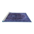 thumbnail image 2 of Ahgly Company Machine Washable Indoor Square Medallion Blue Traditional Area Rugs, 7' Square, 2 of 4