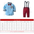 thumbnail image 3 of Baby Boy Clothes Gentleman Clothing Suit for Newborn Baby Bow Tie Shirt + Suspender Trousers, 3 of 9