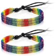 thumbnail image 1 of Pulsera Pulsera De Arco Iris Gay Colgantes Relación Pulsera De Amor De Arco Iris Pulsera De Hilo De Amistad Trenzada Tejida Ajustable Pulsera para Gay & Le, 1 of 4