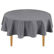 Hiasan Round Tablecloth 80 Inch - Wrinkle and Stain Resistant Washable Polyester Fabric Table Cloth for Patio Dining Room Kitchen Party, Grey