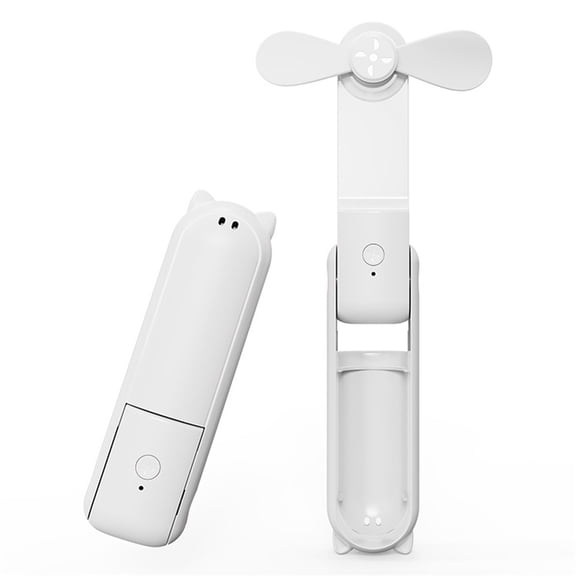 Handheld Fan: All-in-One Mini Fan with 12Hrs Cooling & 1200mAh PowerBank & Flashlight, USB Rechargeable, Portable Pocket Size for Travel, Makeup, Concert, Gifts for Women(White)