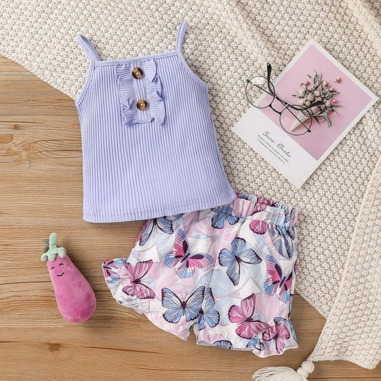 URMAGIC Infant Baby Girl Camisole Cotton Top Print Short