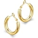 thumbnail image 1 of Aretes de aro gruesos Howllow Aros de oro chapados en oro de 14 quilates para mujer Adepaton WMPH-896-1, 1 of 6