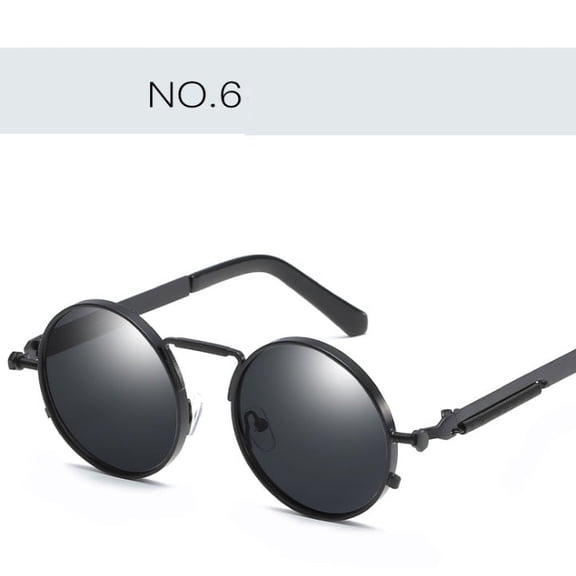 Round Sunglasses for Men Women with UV400 Protection Anti-Reflective Mirror Lenses Metal Frame Outdoor Eyewear Trendy