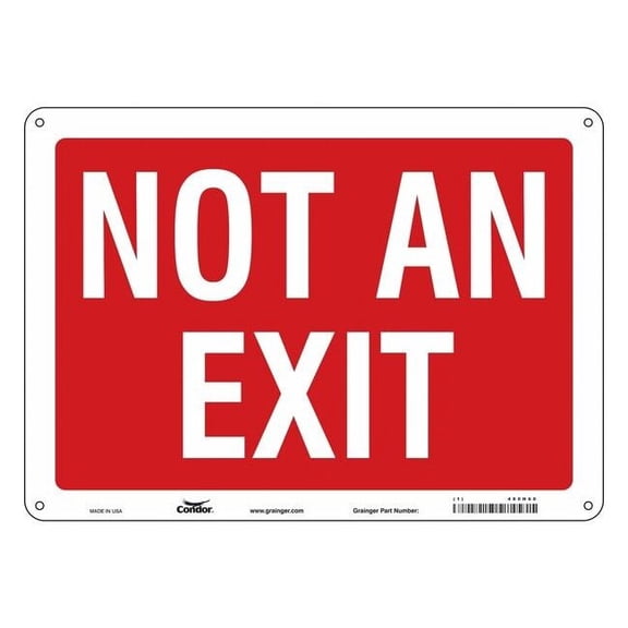 Condor Exit Sign, Plastic, 14" W, 10" H, Not An Exit, Red 480H60