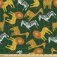 thumbnail image 2 of Ambesonne Animals Fabric by the Yard Upholstery, Lions Zebras and Giraffes, 3 Yards, Multicolor, 2 of 5