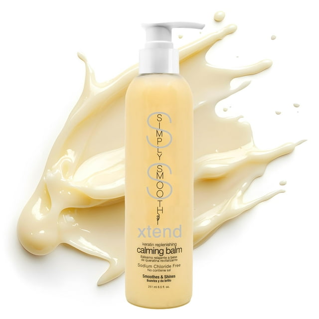Xtend Keratin Replenishing Calming Balm Bálsamo suavizante o rizador 1 día sin encrespamiento con colágeno para reparar el cabello seco dañado e inmanejable 8.5 oz.