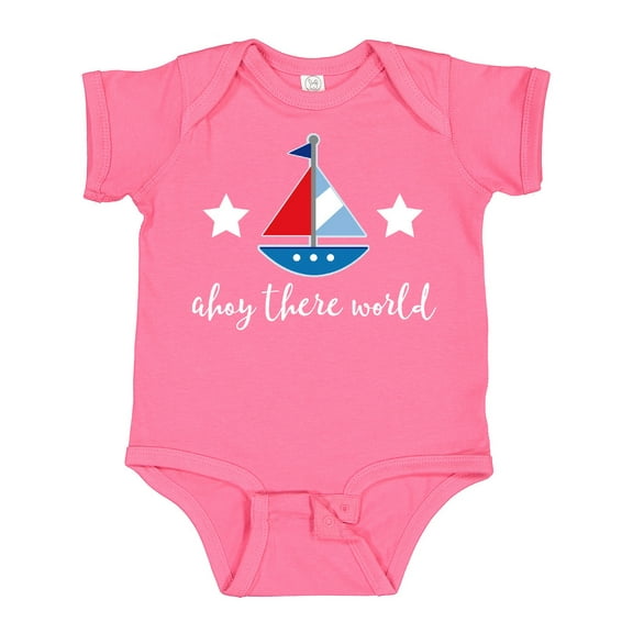 Inktastic Nautical Baby Boy Ahoy Sailboat Boys Baby Bodysuit