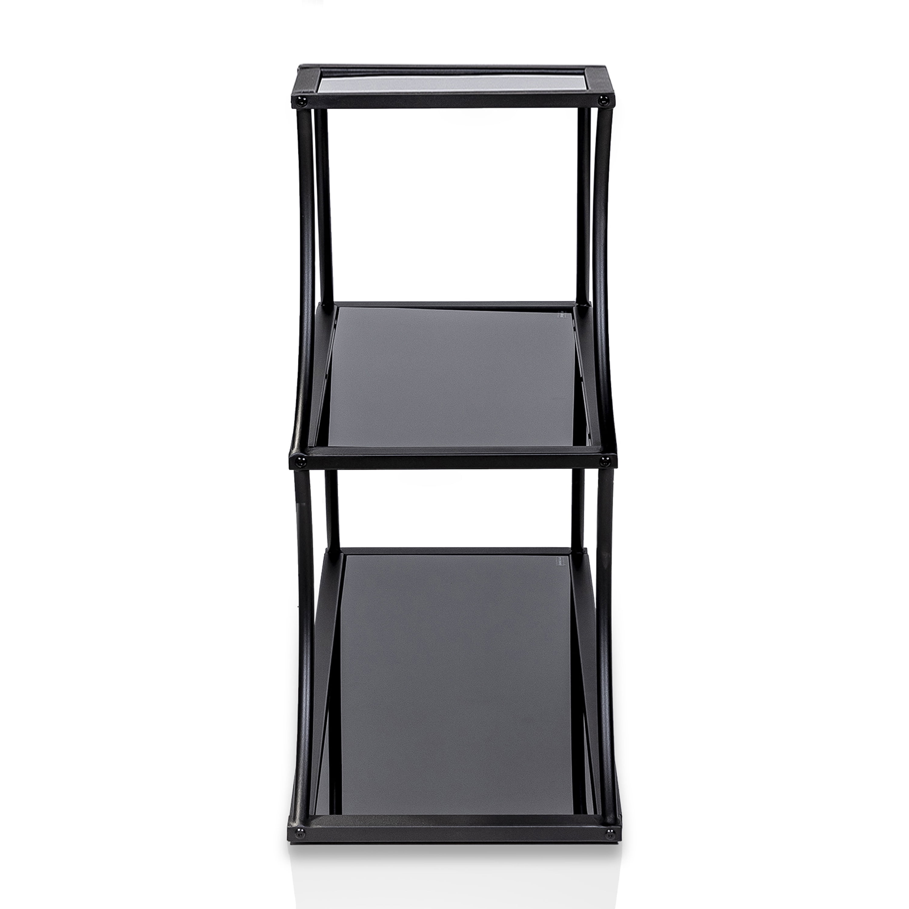 Furniture of America Murcatur Metal 3-Shelf Bookcase, Sand Black