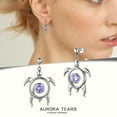 thumbnail image 3 of Turtle Birthstone October Tourmaline Earrings Dangle Women Jewelry Birthday Gift Sterling Silver, 3 of 6