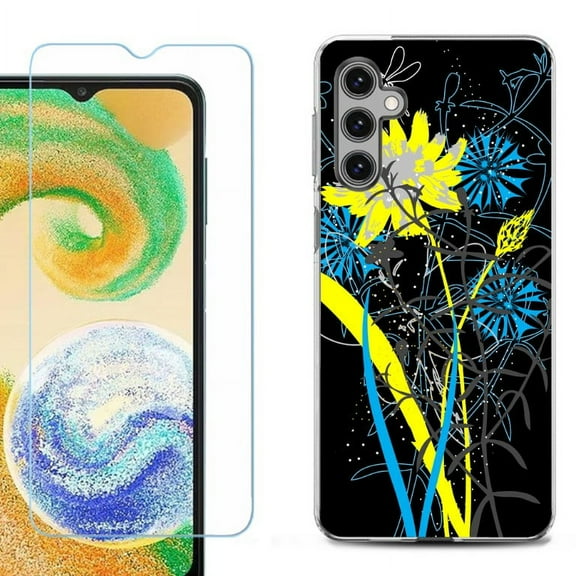 OneToughShield ® Compatible with Samsung Galaxy S24  S24 Plus, Shockproof Fashion Phone Case, with Tempered Glass Screen Protector - Wild Flowers