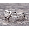 thumbnail image 4 of Blue Jewel 14K White Gold Plated Wedding Rings - 0.9 Ct Cut Round Cut Simulated Diamond Rings - Heart Shape Proposal Ring - Criss Cross Overlapped Diamond Ring for Women's - Valentine Gift, 4 of 9