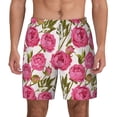 thumbnail image 2 of Goofa Rose Flowers Printed Men's Swim Trunks Board Shorts Quick Dry Mens Swimming Trunks with Compression Liner,Breathable Fit Hawaii Beach Shorts-X-Large, 2 of 9