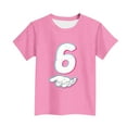 thumbnail image 5 of AHTJRT T-Shirt for Kids Boys Girls Number Six Team Sports Trainnig Jersey Short Sleeve Tee Shirt Fashion Spring Streetwear Athletic Tops Pink 3-4 Years, 5 of 5