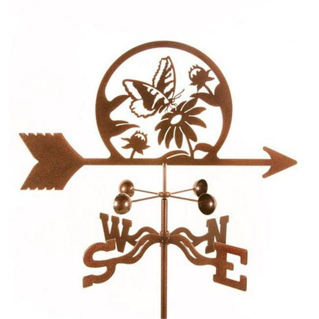 EZ Vane EZ1101-GR Butterfly & Flowers Weathervane with Garden Mount