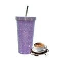 thumbnail image 5 of Hariumiu Bling Rhinestones Thermal Cup Stainless Steel Insulated Tumbler with Lid And Straw Sparkling Rhinestones Water Bottle Gift for Valentine's Day Birthdays, 5 of 7
