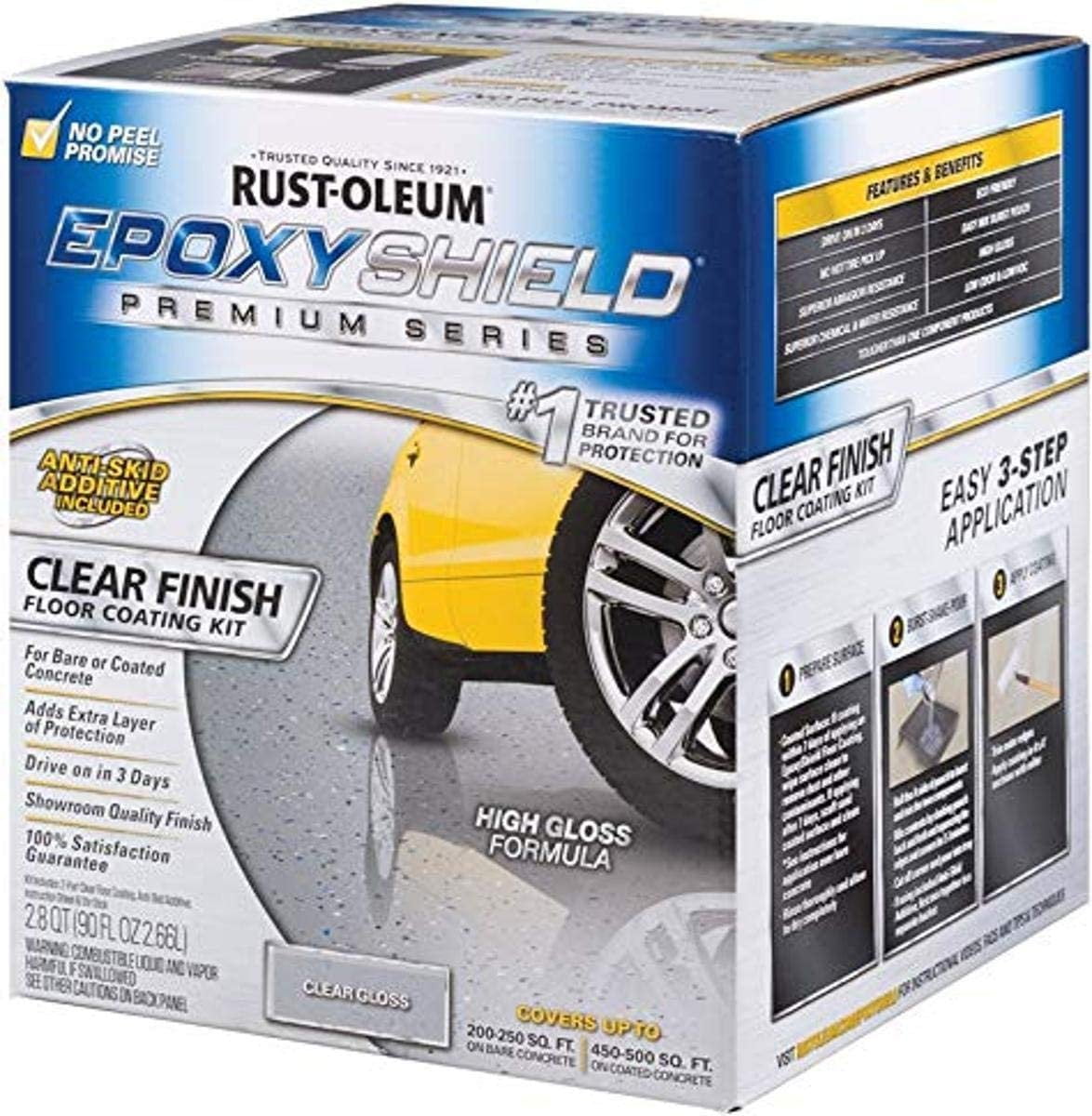 Rust Oleum EpoxyShield Gloss Premium Floor Coating Kit for Garage Basement Concrete 90 oz Walmart