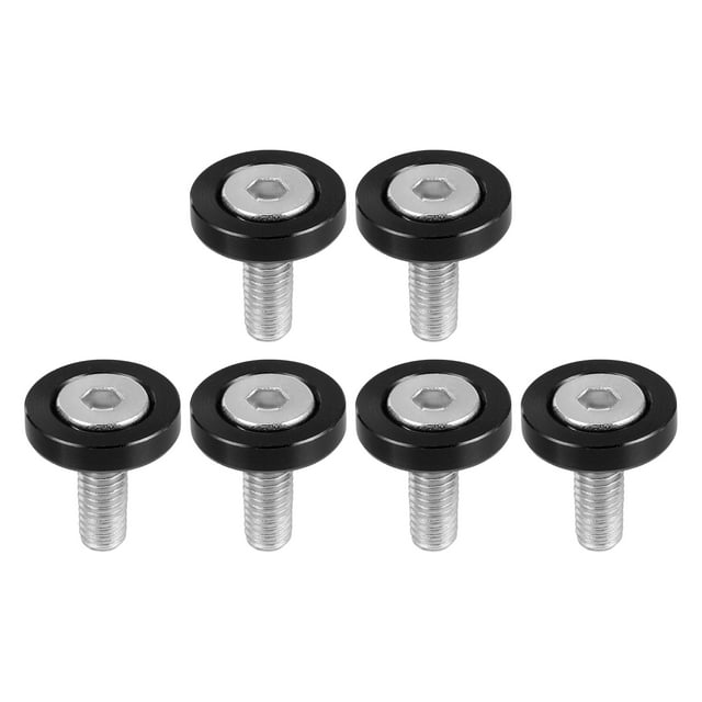 Unique Bargains 6 Pcs Finishing Countersunk Fender Bumper Washers Engine Bay Fastener Kit for Motorcycle Black