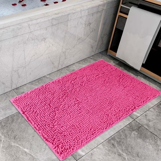 Chenille Hot Pink Bath Mat 24 x 36 in by Catalina Home 100 Polyester