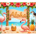 thumbnail image 4 of Colorful Design Tropical Banner Floral Decoration Hawaiian Theme Beach Background for Summer Party Luau Event Vacation Decoration, 4 of 7