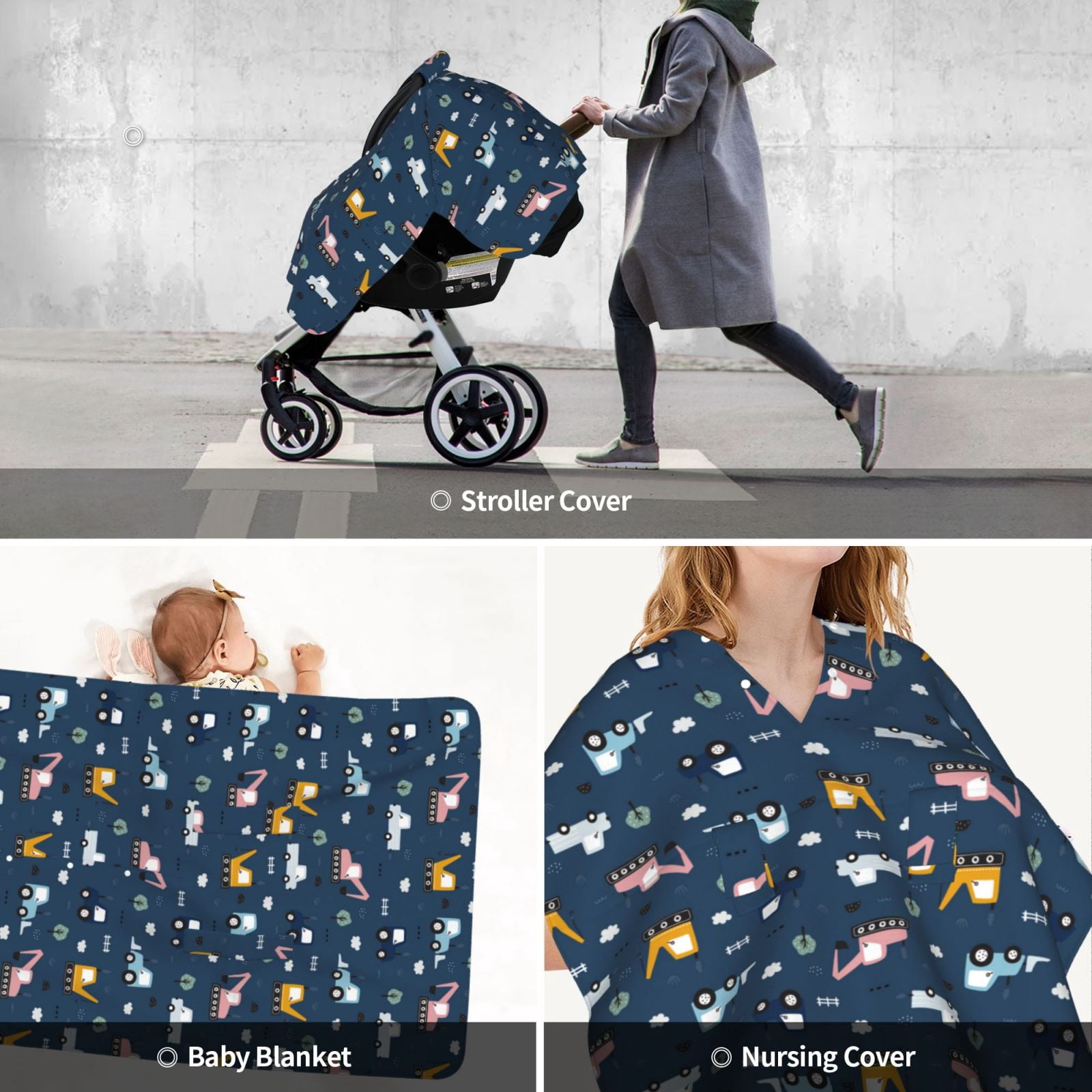 Car Seat Cover Baby - Modern modern excavator D Breathable Infant Car Seat Cover for Baby Carseat, Lightweight Comfort Baby Essentials Must Haves Newborn Stuff for Girl Boy
