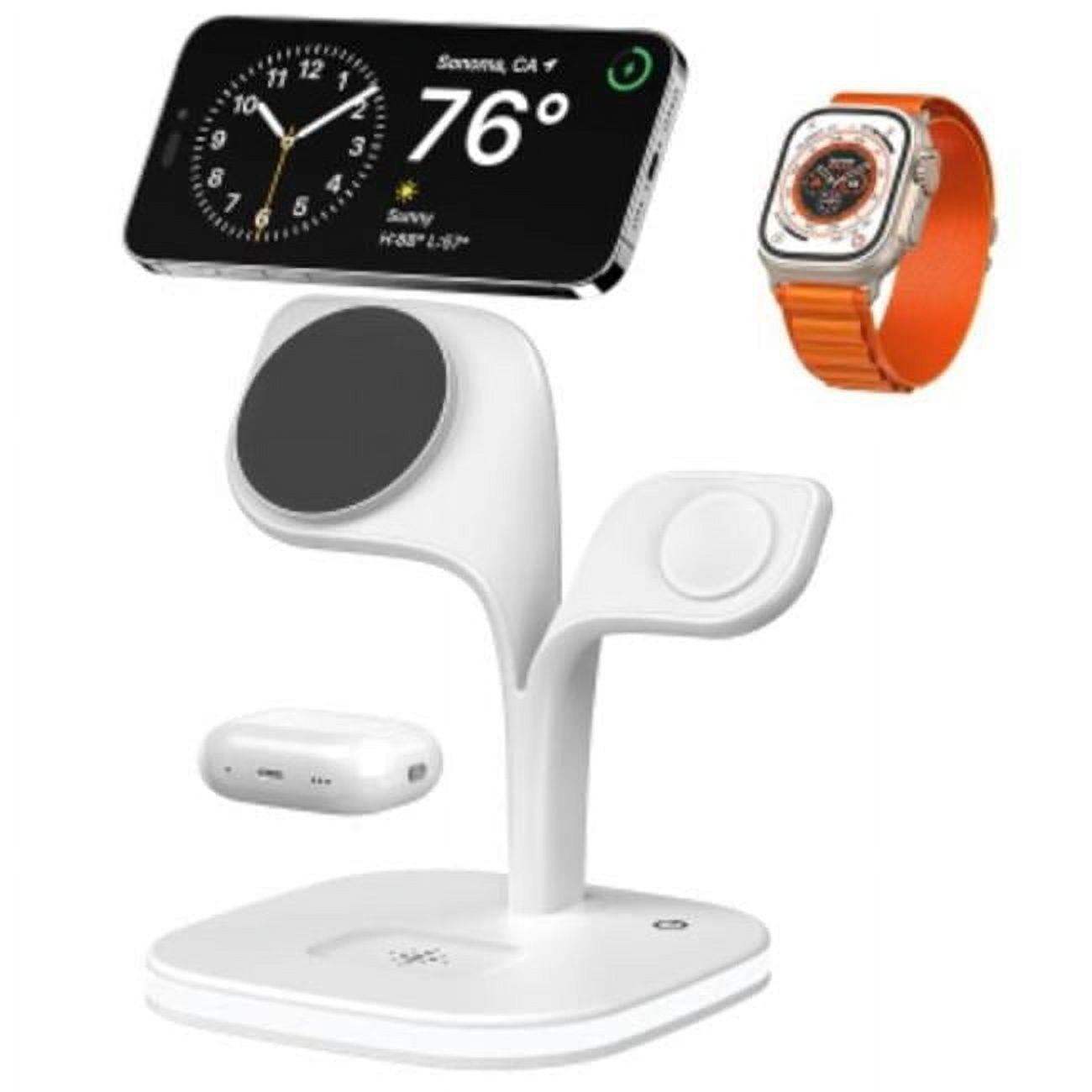 Trexonic TRX-UD22-WHT 5 in. 1 Fast Wireless Charging Station in White