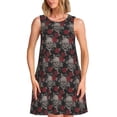 thumbnail image 1 of Disketp Skull and Red Roses para Vestido sin Mangas para Mujeres, Vestidos de Verano para Mujeres, Casual y Holgado para la Playa, 1 of 7