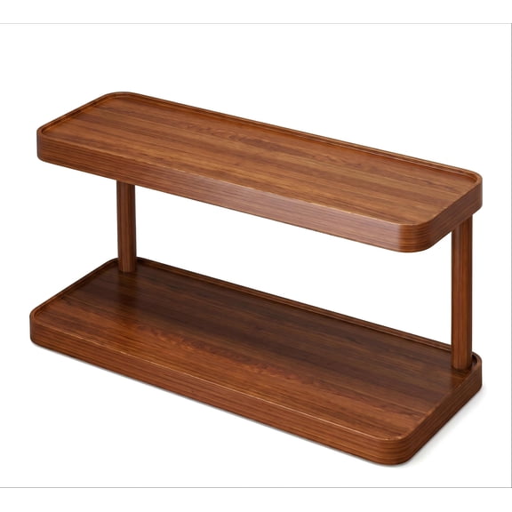 Countertop Storage, Versatile Wood Rack with 2 Tiers – Organizer for Coffee Bar, Kitchen Spices, Cupboard, Vanity, Bathroom, Christmas