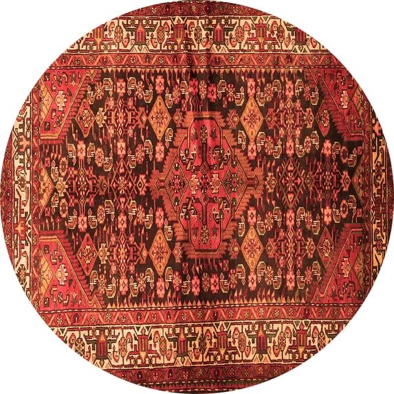 Ahgly Company Indoor Round Persian Orange Traditional Area Rugs, 5' Round