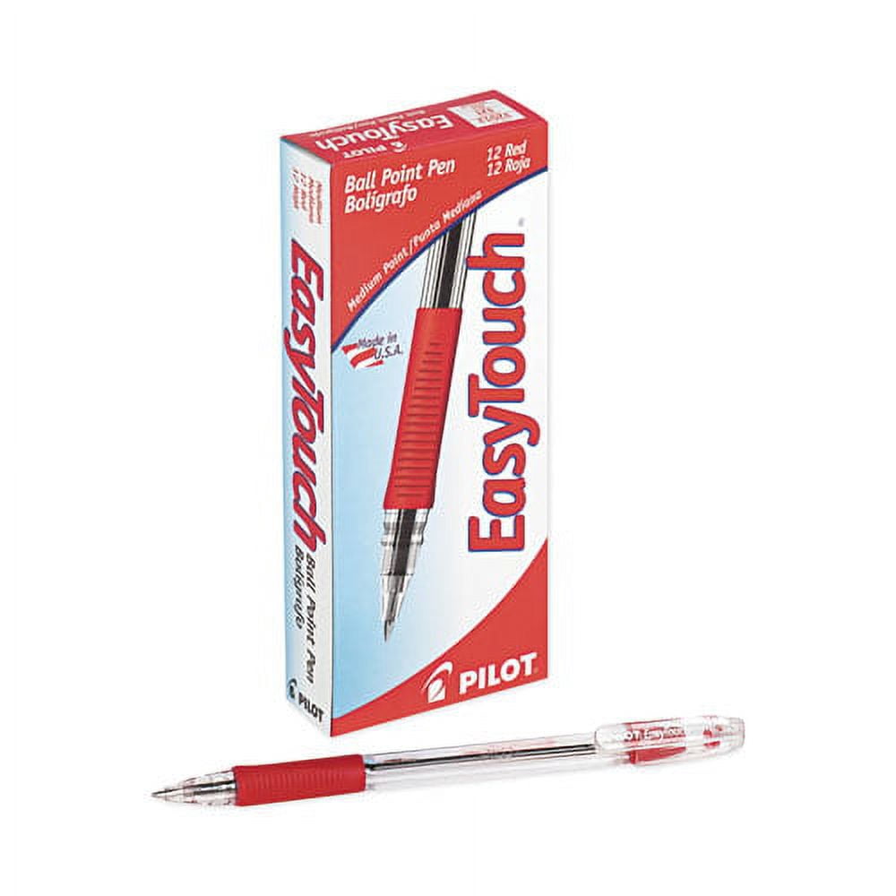 Easytouch Ballpoint Pen, Stick, Medium 1 Mm, Red Ink, Clear Barrel, Dozen | Bundle of 10 Dozen
