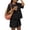 Black, variant on Womens Summer 2 Piece Crochet Beach Outfit Cover Ups Button Cardigan Loose Knit Shorts Sets Vacation Swimsuit