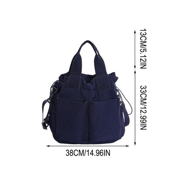 Women's Nylon Crossbody Tote Bag with Multiple Pockets, Lightweight Laptop Work Bag, Mother's Day Gift for Mom Everyday Shoulder Satchel Handbag, Blue