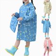 thumbnail image 6 of Kids Waterproof Raincoat Toddler Kids Boys Girls Cartoon Design Rainwear Children Raincoat with Hooded Jacket Coat Hoodies Breathable Kids Rain Jackets,Sky Blue,S, 6 of 9