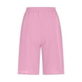 thumbnail image 7 of CheerKidz Women's Cotton Linen Five-Quarter Pants Elastic Waist Drawstring Casual Capris with Pocket for Spring Summer(Pink#1,2XL), 7 of 7