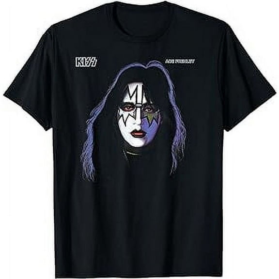 100% cotton tshirts men tee Kiss - 1978 ACE frehley t-shirt, navy blue
