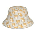 thumbnail image 3 of Daiia Corgi Dog Pattern Bucket Hat - Trendy Cotton Sun Hat for Beach, Golf, Fishing - Fun Outdoor Vacation Boonie for Men and Women, 3 of 9